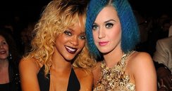 Rihanna and Katy perry hang out at grammy awards