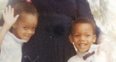 Rihanna as a baby in a picture with her family