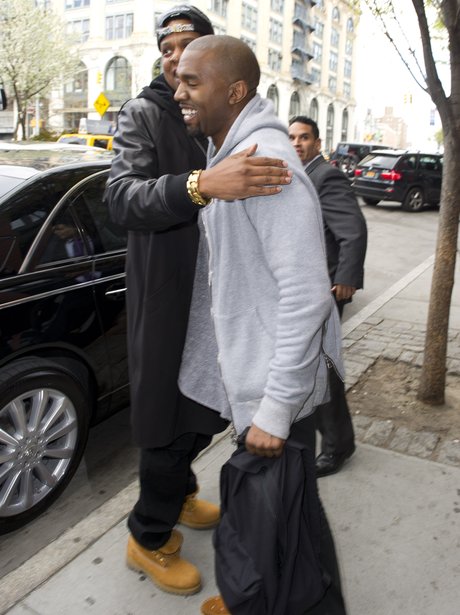 Jay Z and Kanye West hug